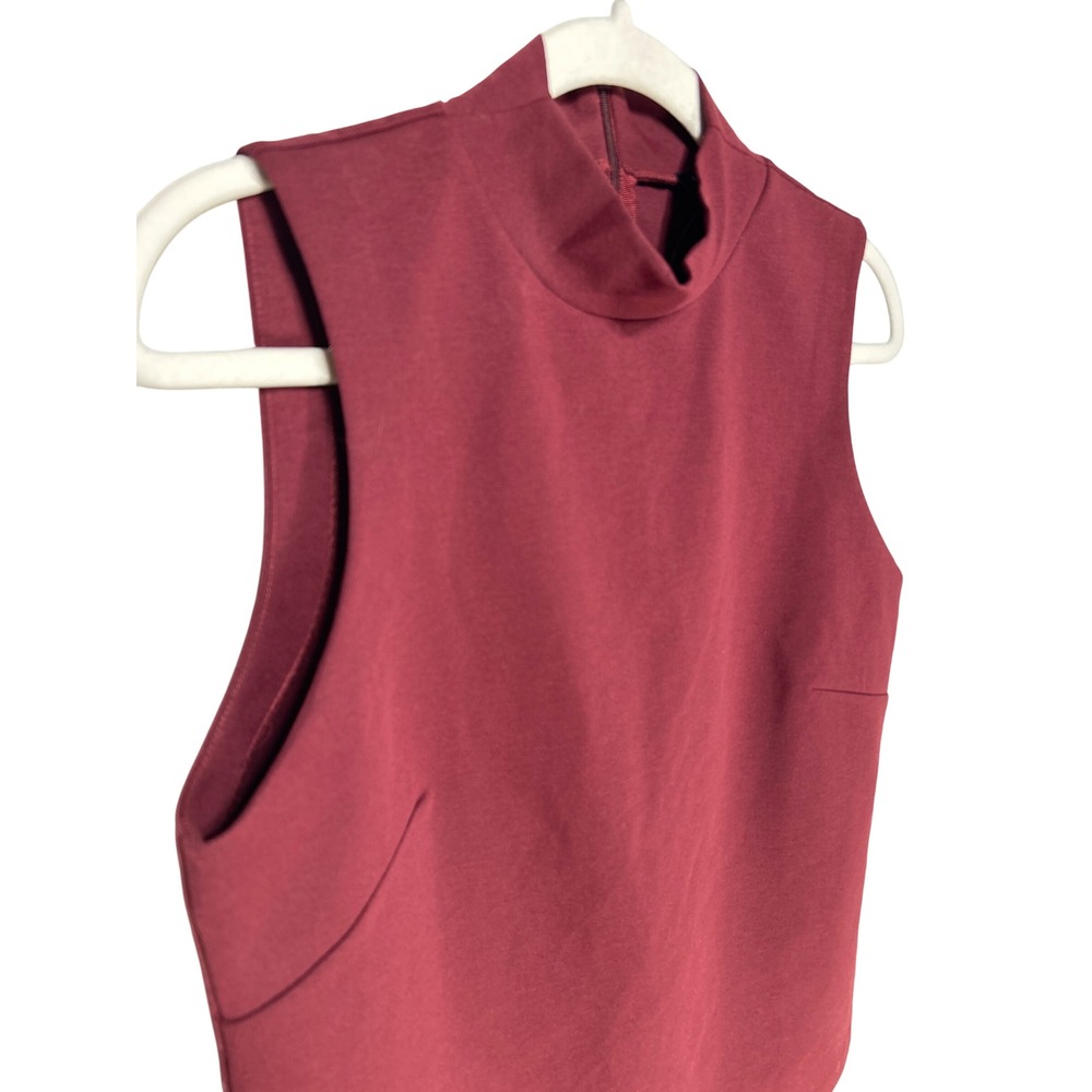 J.Crew 365 Womens Burgundy Mock Neck Sleeveless Top K2177 Size M